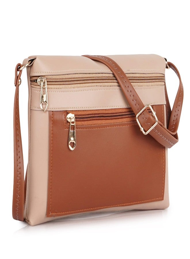 Daniel Clark حقيبة كتف أنيقة متعددة الجيوب من دانيال كلارك للنساء | حقيبة جانبية للسفر | حقيبة صغيرة | حقيبة مراسلة بحزام قابل للتعديل (بيج، 23 × 17.7 × 5 سم) - Image 1